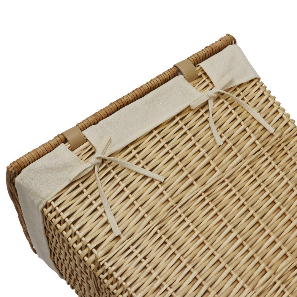 Acacia Rectangular Willow Laundry Basket Large