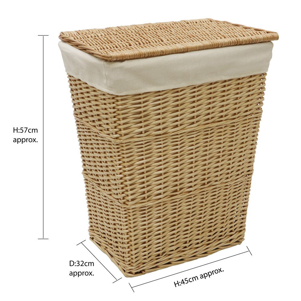 Acacia Rectangular Willow Laundry Basket Large