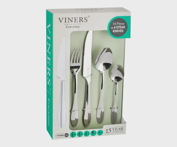 Viners Everyday Breeze 18/0 16 Pc+ 4 Steak Knives