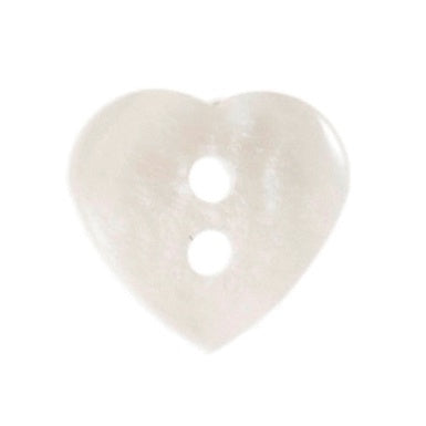 Buttons: Heart: 12mm: Pearl Cream