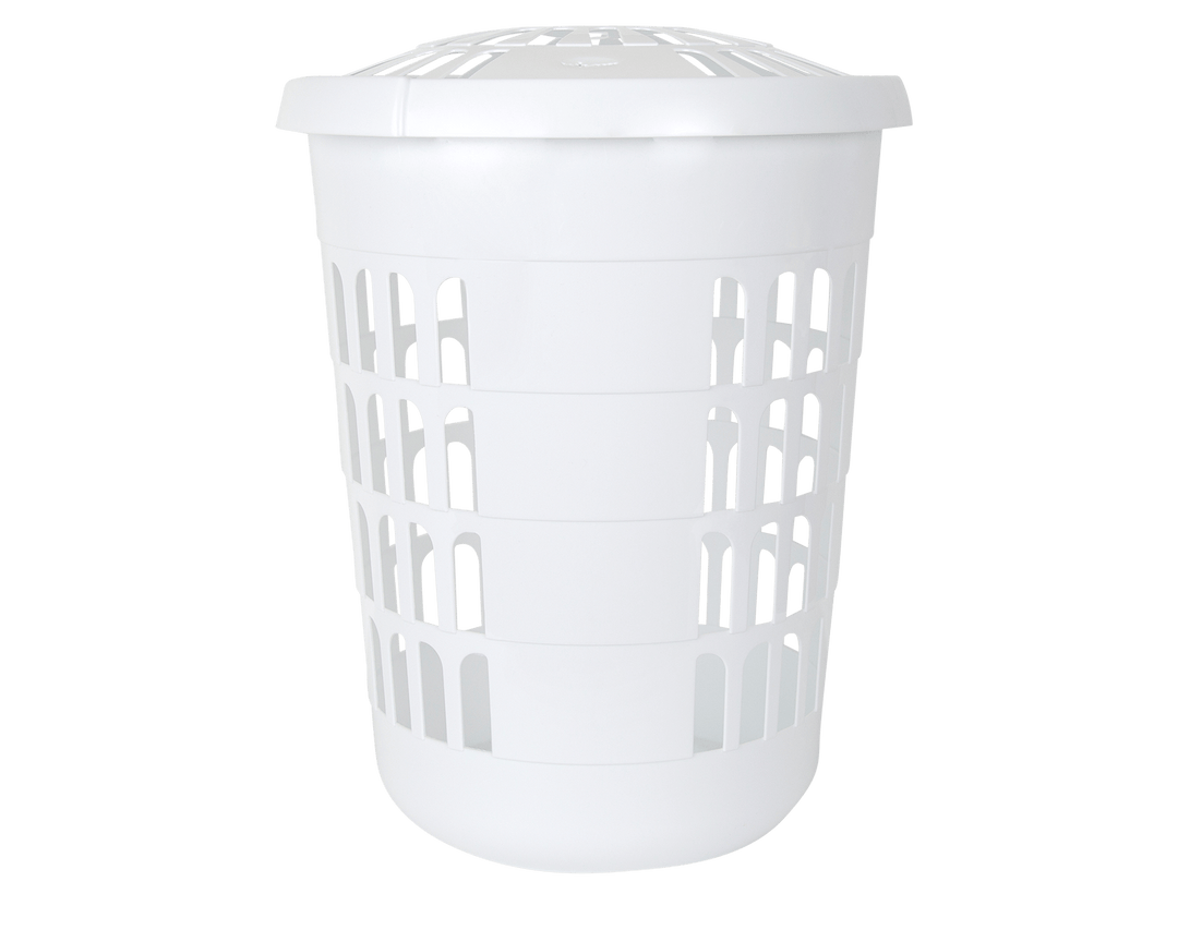 Casa Deluxe Round Laundry Hamper Ice White