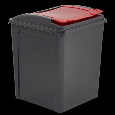 Recycle It 50L Bin & Lid Graphite/Gen. Red