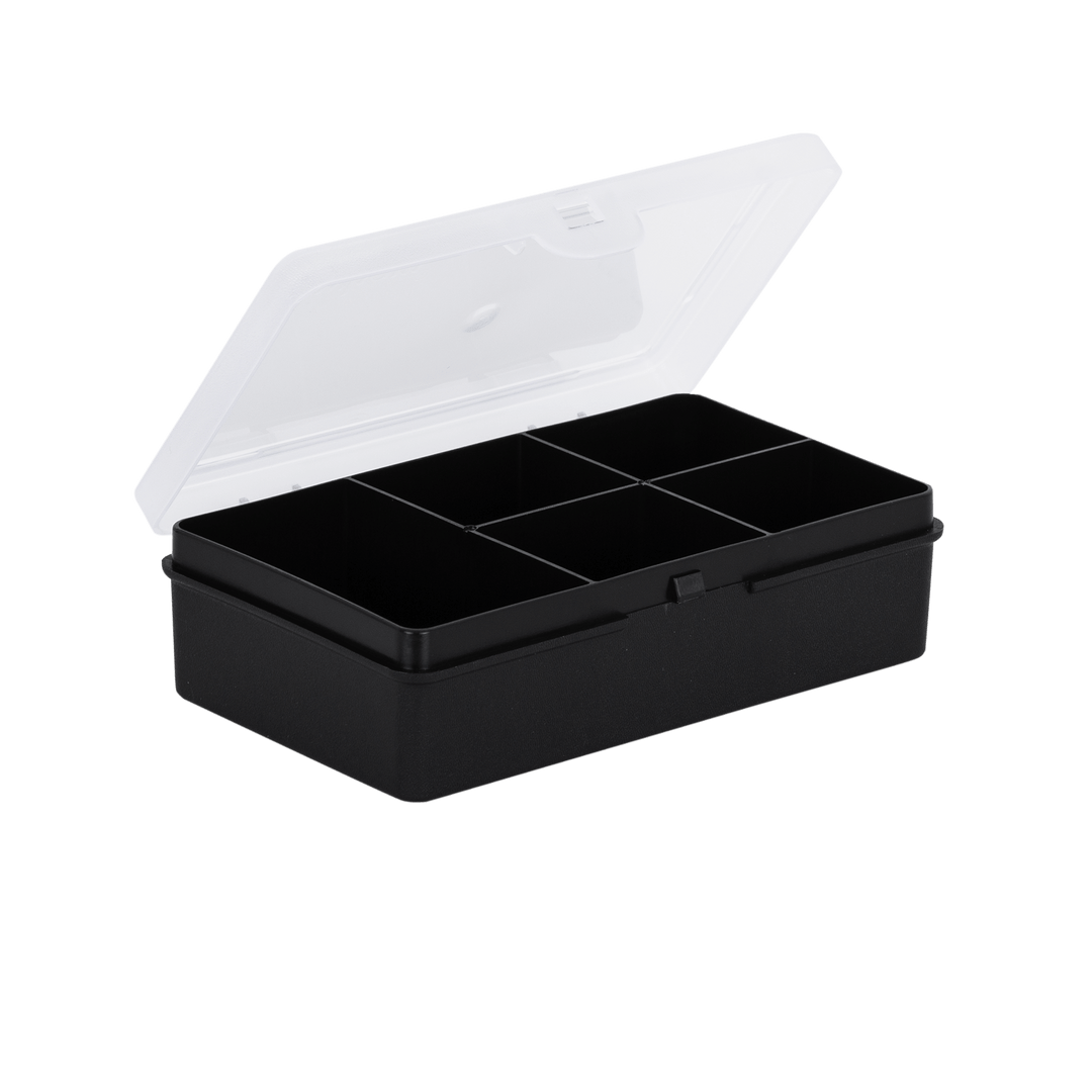 Organiser 1.01 14.5cm Box 5 Divs Recycle Black/Clear