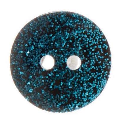 Buttons: Shiny Glitter: 18mm: Aqua Blue