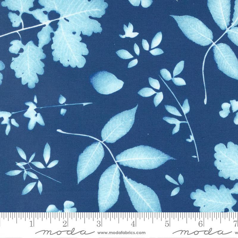 Moda Bluebell Fabric By Janet Clare Prussian Blue 16961-12 Sold By The Metre