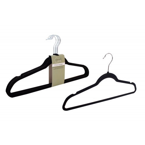 Black Adult Flock Hangers 5 Pack