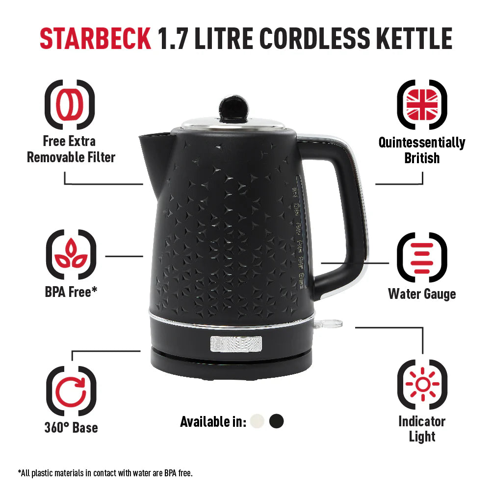 Haden 1.7Ltr Starbeck Black  Kettle