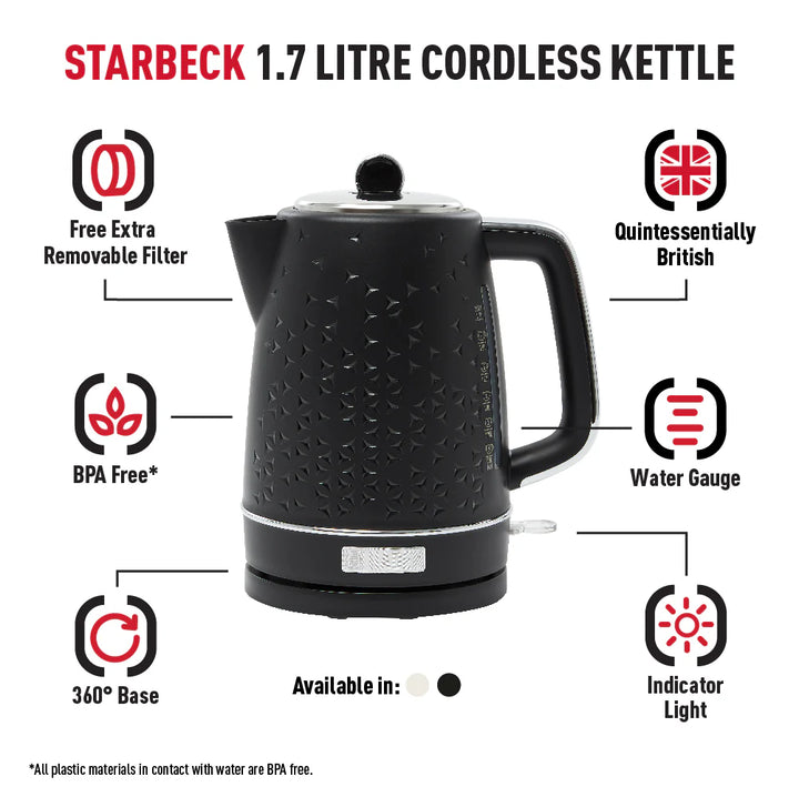 Haden 1.7Ltr Starbeck Black  Kettle