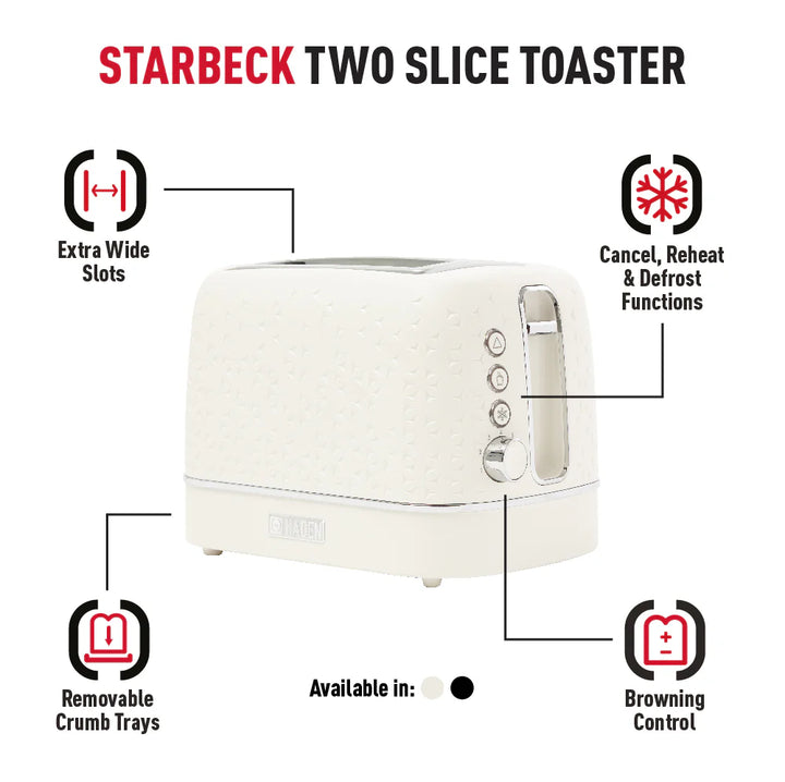 Haden Starbeck 2 Slice Toaster Ivory 207210