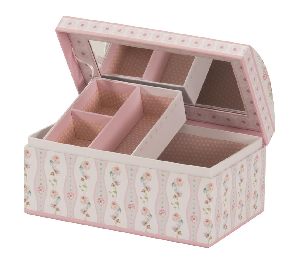 Pink Floral Cardboard Jewellery Box