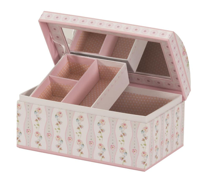 Pink Floral Cardboard Jewellery Box