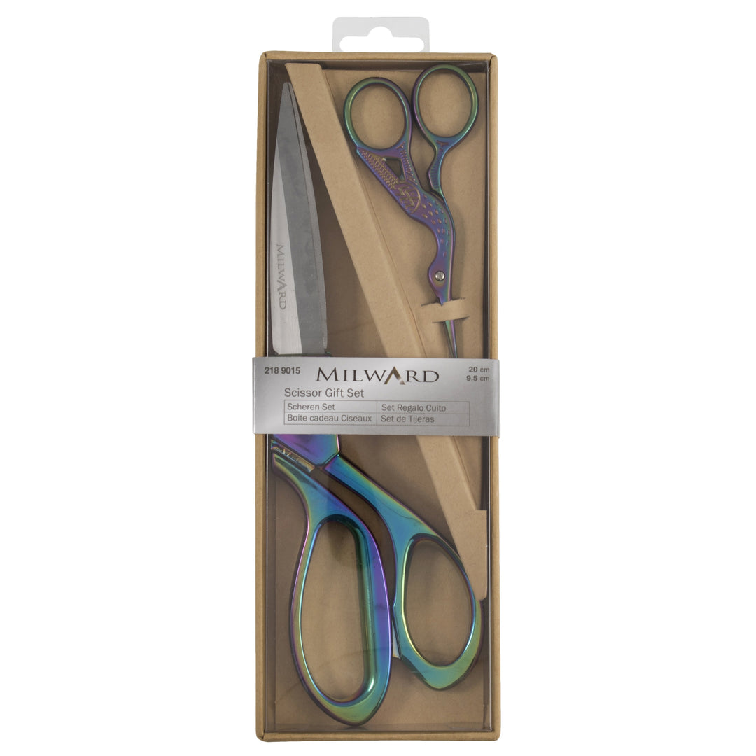 Scissors: Gift Set: Dressmaking (20cm) and Embroidery (9.5cm): Rainbow