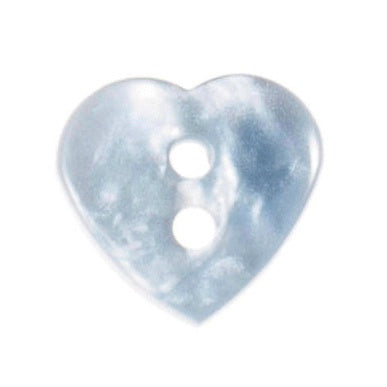 Buttons: Heart: 12mm: Light Blue