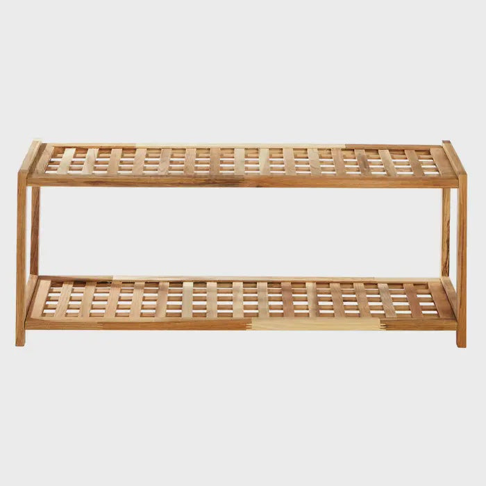 Parker Walnut Wood Bathe Two Tier Shoe Rack