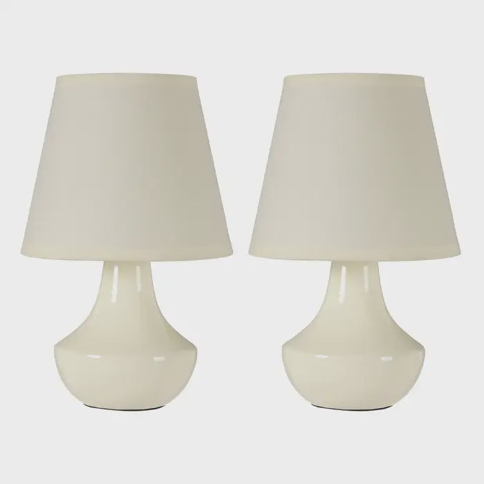 Globo Set Of Two Cream Ceramic Table Lamps