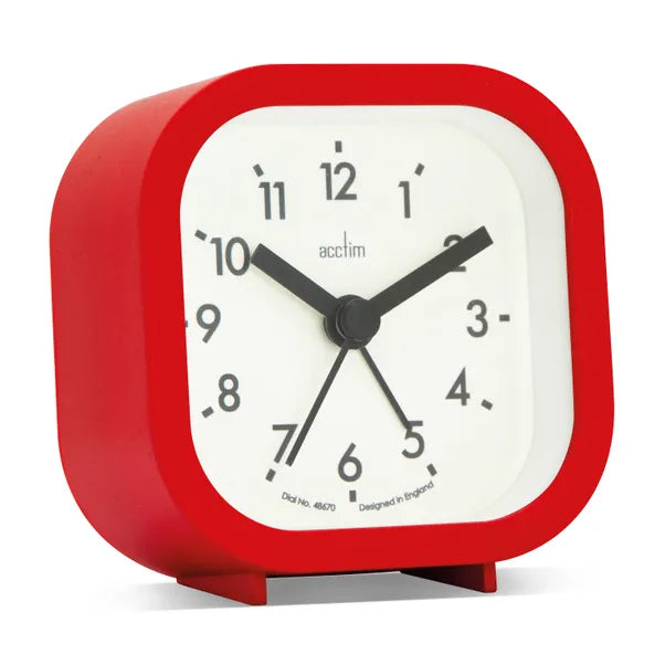 Acctim Robyn Mini Bedside Alarm Clock Red 16304