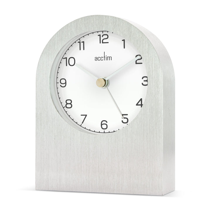 Acctim Sutherland Carriage Table Clock Brushed Aluminum 37077