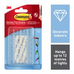 Command Clear Decorating Clips with Clear Strips 20 Clips / 24 Mini Strips