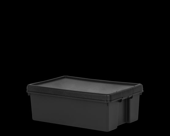 Wham Bam 36L H.Duty Box & Lid Black Recycled