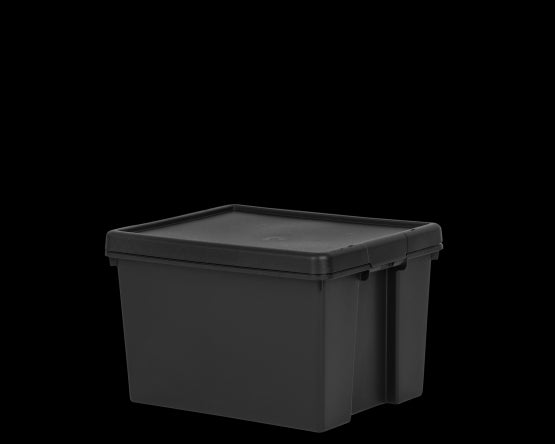 Wham Bam 45L H.Duty Box & Lid Black Recycled