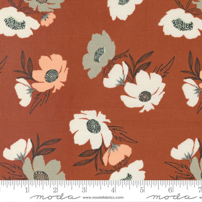 Moda Woodland & Wildflowers Fabric By Fancy That Rust 45582-24 Sold By The Metre