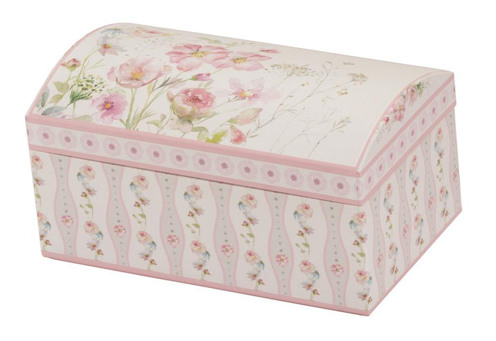 Pink Floral Cardboard Jewellery Box