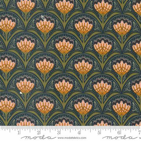 Moda Quaint Cottage Fabric By Gingiber Midnight 48371-21 Sold By The Metre