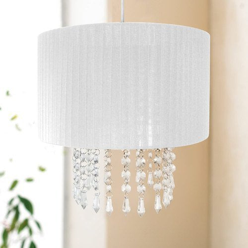 Chandelier Style Light Shade with White Crystals 30cm