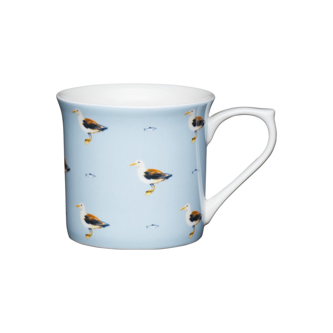 KitchenCraft Fluted Fine Bone China Seagull Mugs