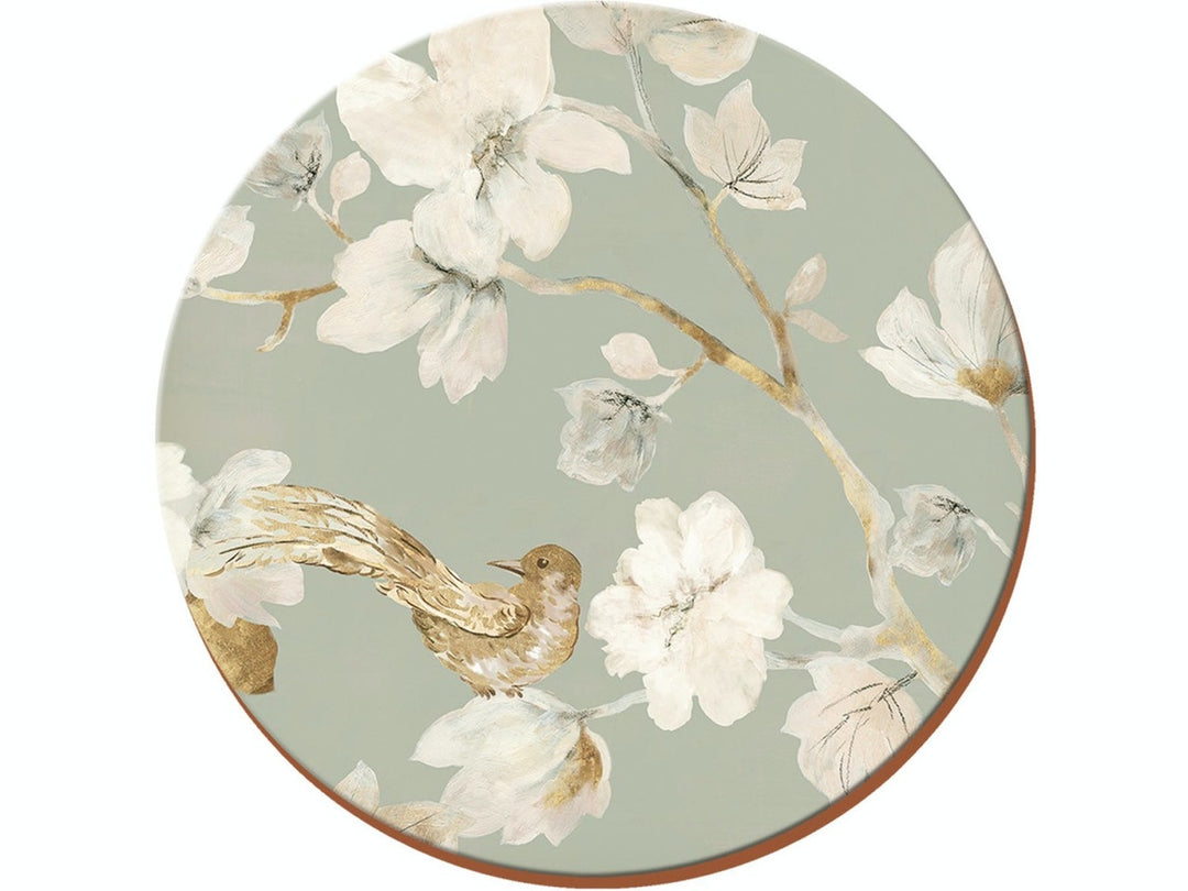 Creative Tops Duck Egg Floral Pack Of 4 Round Premium Coasters