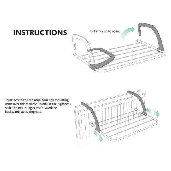 Addis 6 Bar Radiator Airer 3m Metallic