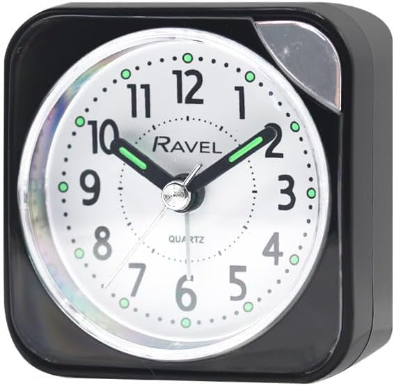 Ravel Albany Travel Quartz Alarm Clock Black