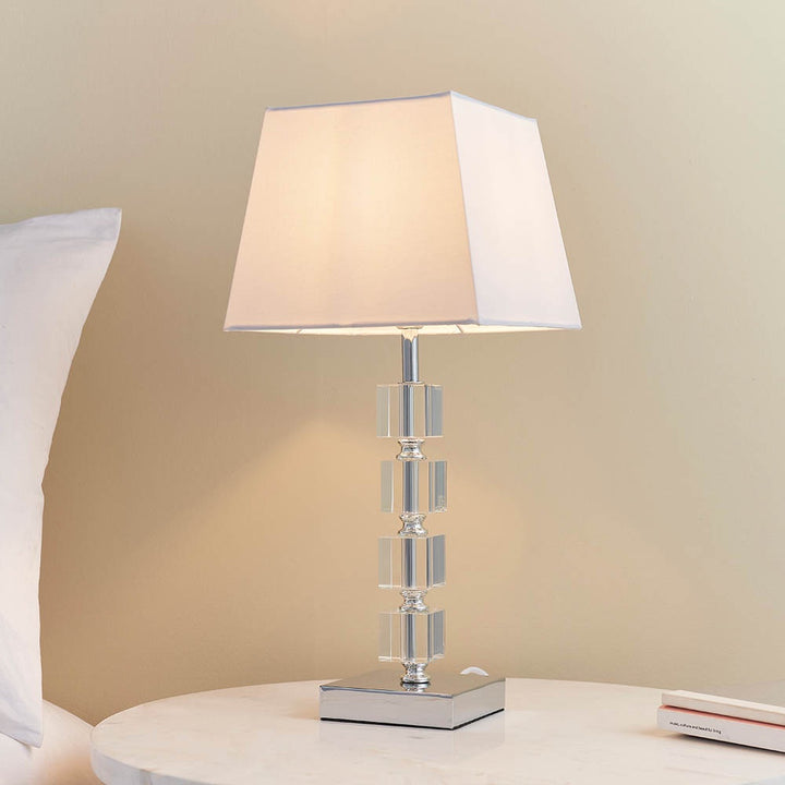 Murford Table Lamp Polished Chrome Cream Shade (Instore) RRP £75