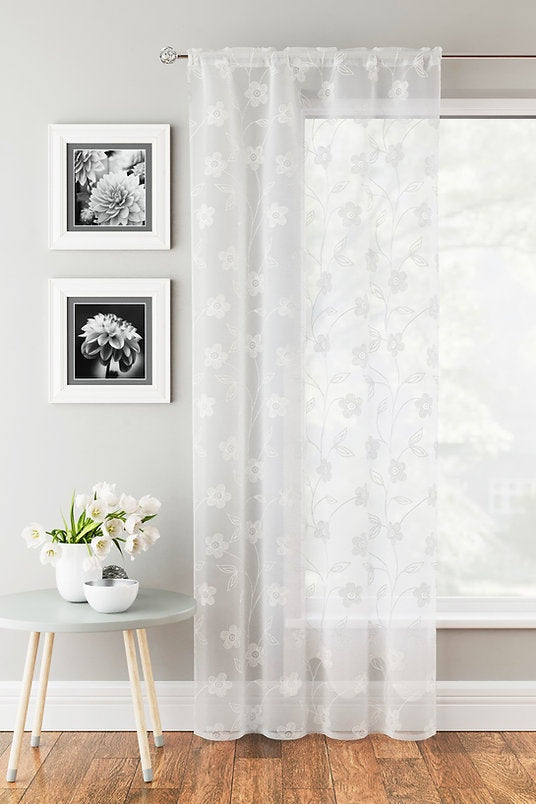 Sienna Ready Made Voile Panel White