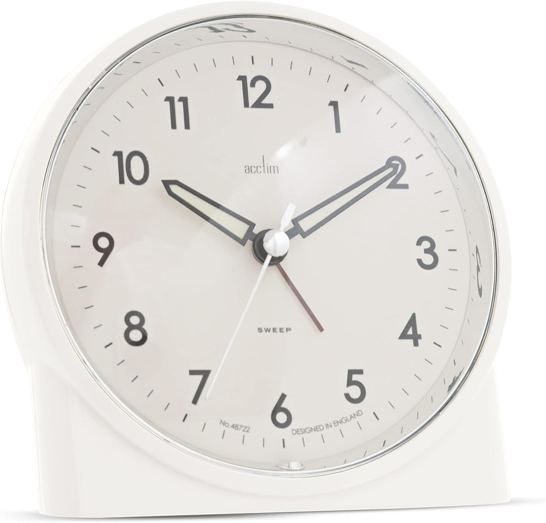 Acctim Arlo Non-Ticking Alarm Clock White 16372