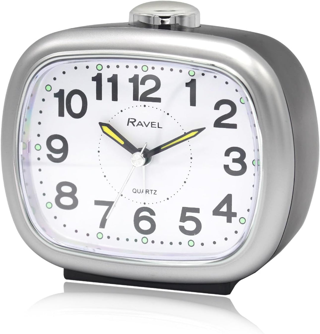 Ravel Midsize Alarm Clock Silver