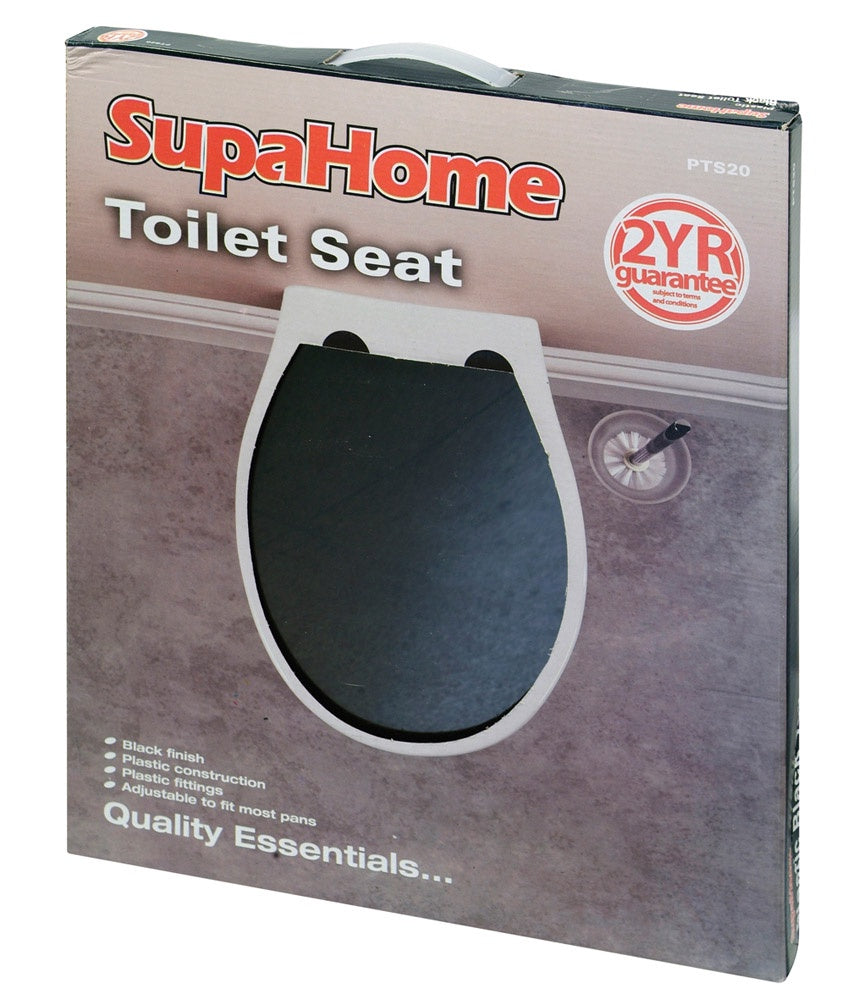 SupaHome Plastic Black Toilet Seat