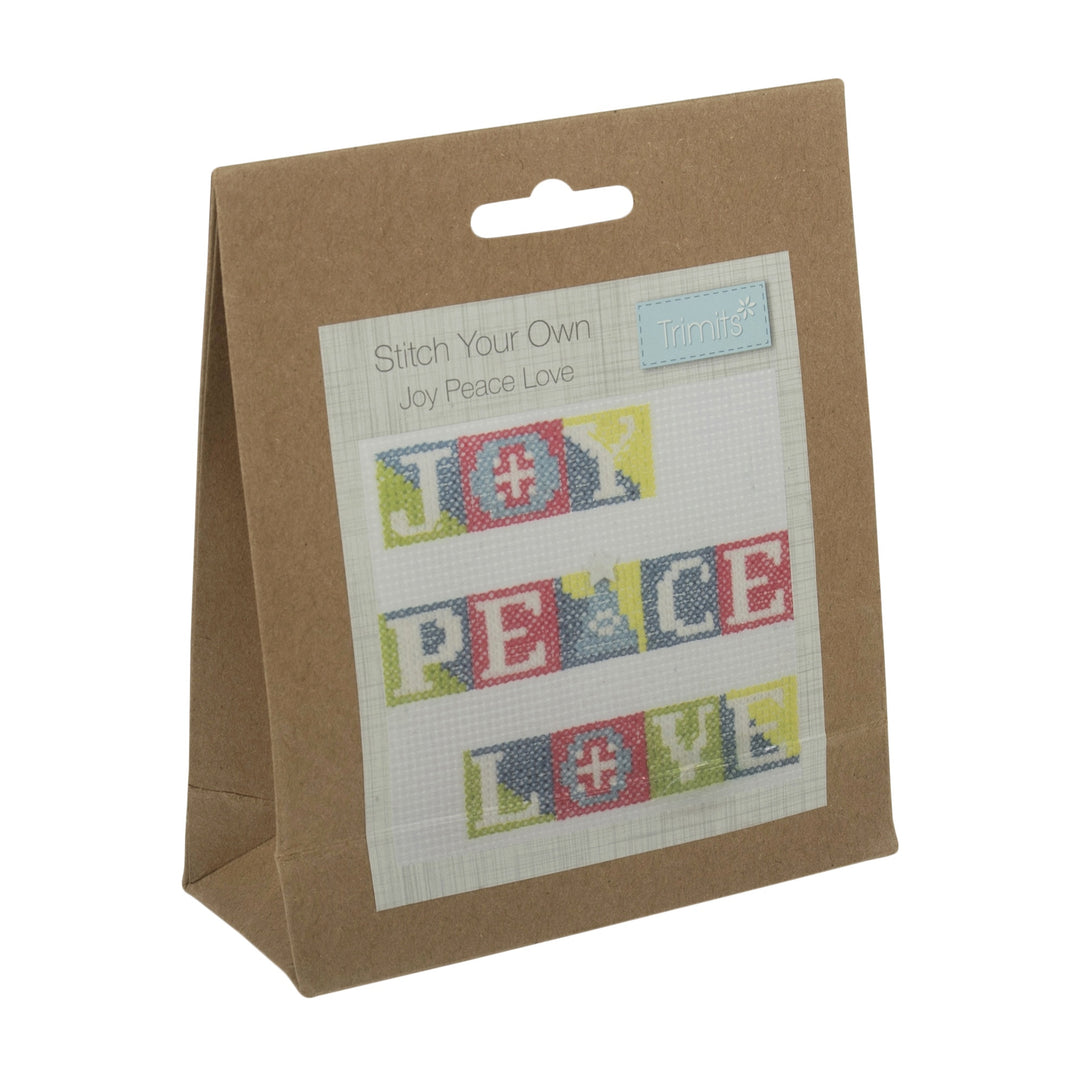 Counted Cross Stitch Kit: Christmas: Joy Peace & Love