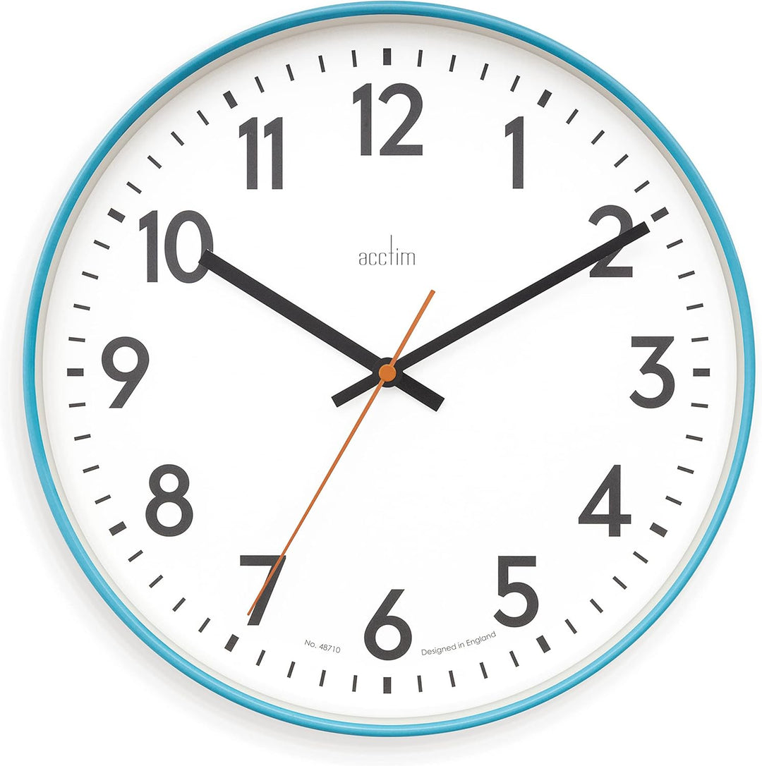 Acctim Hugo Modern Bright 30cm Wall Clock Sky 23039