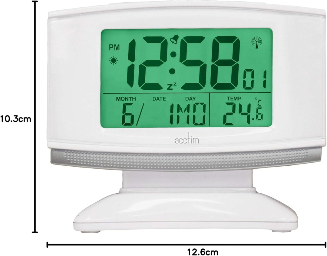 Acctim Integra Radio Control LED SmartLite Alarm Clock White 71942