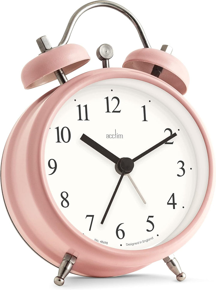 Acctim Haven Double Bell Alarm Clock Pink 16390