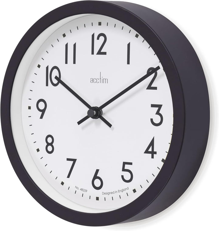 Acctim Elstow 20Cm Wall Clock Soot Black 22843