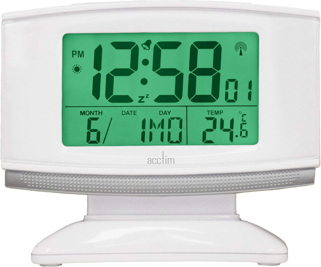 Acctim Integra Radio Control LED SmartLite Alarm Clock White 71942