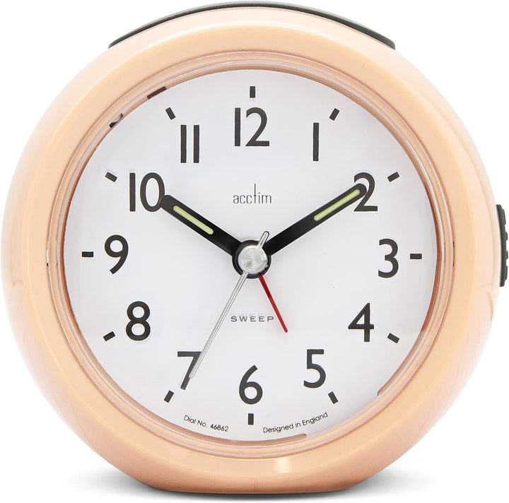 Acctim Grace Sweep Non-Ticking Alarm Clock Pink 16290