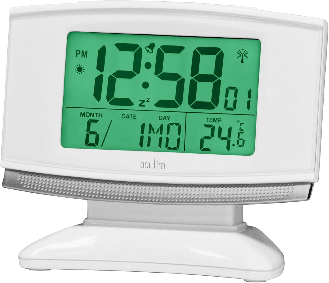 Acctim Integra Radio Control LED SmartLite Alarm Clock White 71942