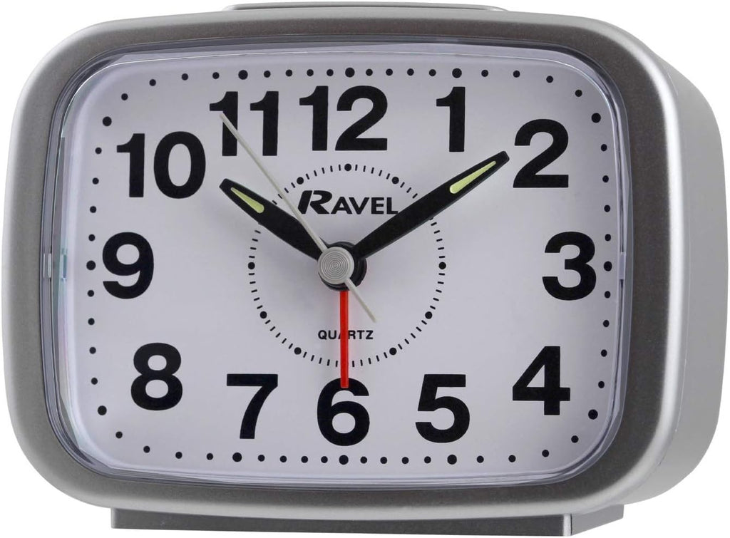 Ravel Kingston Bold Bell Quartz Alarm Clock Silver