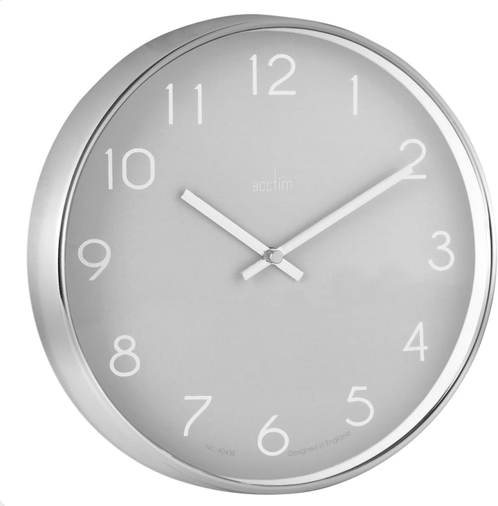 Acctim Elma 25cm Wall Clock Smoke Chrome 22837