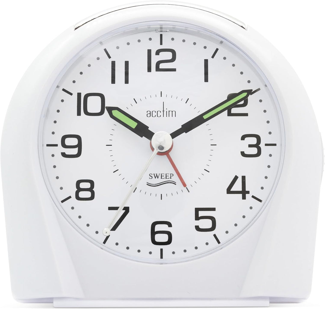 Acctim Europa Sweep Non-Ticking Alarm Clock White 14112