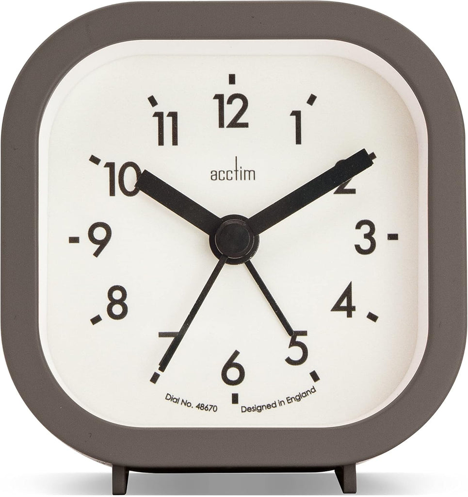 Acctim Robyn Mini Bedside Alarm Clock Grey 16307