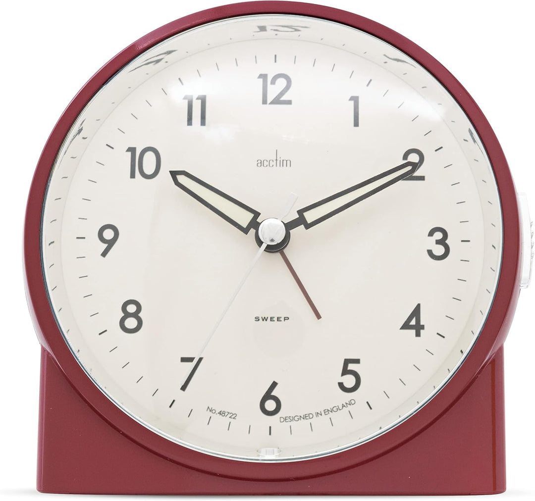 Acctim Arlo  Non-Ticking Alarm Clock Red 16374